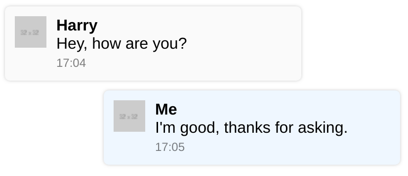 Messages example screenshot